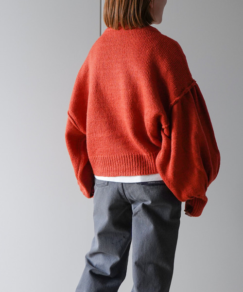 VENCEEXCHANGE（ヴァンスエクスチェンジ）の「【WEB限定】ボリュームドルマンスリーブクルーネックニット（ニット/セーター・レディース・レッド/オフホワイト/ブルー/グリーン・FREE）」の6枚目の写真