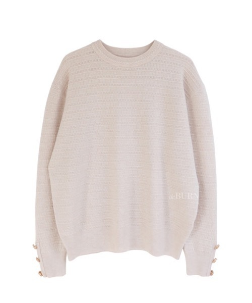 deBURN（デバーン）の「【deBURN 】ゴールドボタン ラウンドニット / gold button round_KN（ニット/セーター・レディース・ライトグレー/カーキ/ブラウン/ブラック/ライトベージュ・FREE）」の5枚目の写真