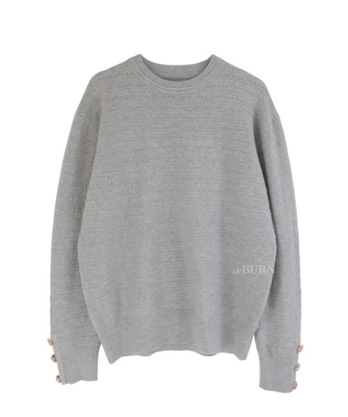 deBURN（デバーン）の「【deBURN 】ゴールドボタン ラウンドニット / gold button round_KN（ニット/セーター・レディース・ライトグレー/カーキ/ブラウン/ブラック/ライトベージュ・FREE）」の3枚目の写真
