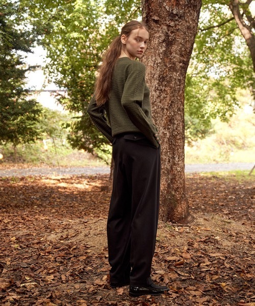 deBURN（デバーン）の「【deBURN 】ゴールドボタン ラウンドニット / gold button round_KN（ニット/セーター・レディース・ライトグレー/カーキ/ブラウン/ブラック/ライトベージュ・FREE）」の7枚目の写真