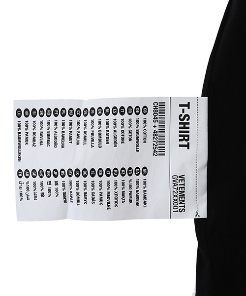VETEMENTS（ヴェトモン）の「VETEMENTS / ヴェトモン：LOGO LABEL T-SHIRT：UE52TR120[RIP]（Tシャツ/カットソー・メンズ・ブラック×ホワイト/ホワイト×ピンク・S/M/XS）」の8枚目の写真