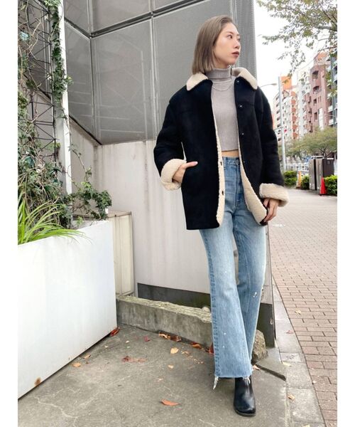 EMODA（エモダ）の「ハイネッククロップニット（ニット/セーター・レディース・ブラック/ブルー/グリーン/アイボリー/グレー・FREE）」の12枚目の写真