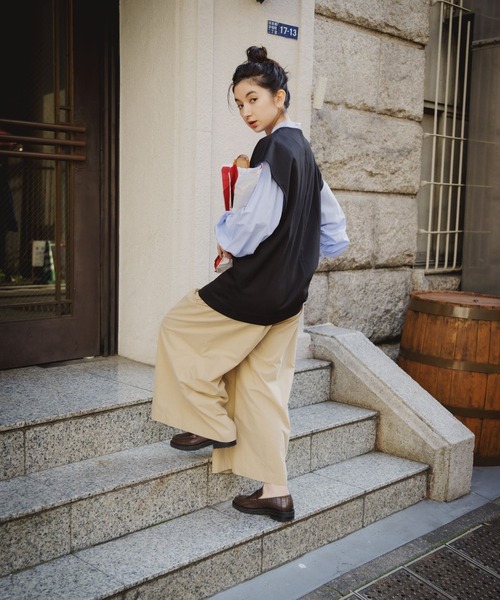 eL（エル）の「【eL】Wide Tuck Pants/273478（その他パンツ・レディース・ブラック/ベージュ・FREE）」の6枚目の写真