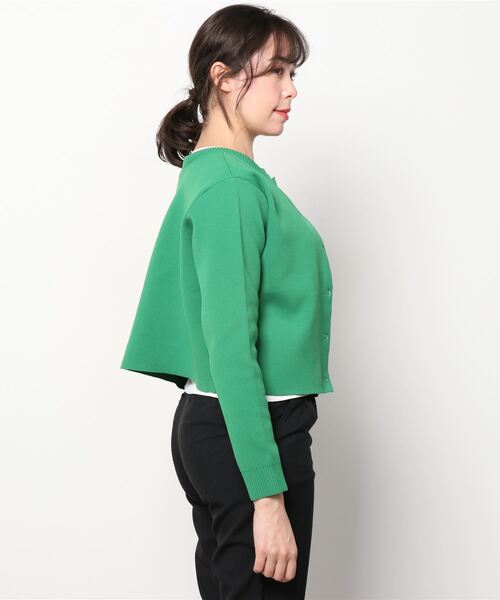 Per sist ence（パーシエンス）の「Per sist ence/パーシエンス　２WAYポリ12G総針 クロップドカーディガン（カーディガン/ボレロ・レディース・ブラック/イエロー/ブルー/グリーン/アイボリー/パープル・FREE）」の8枚目の写真