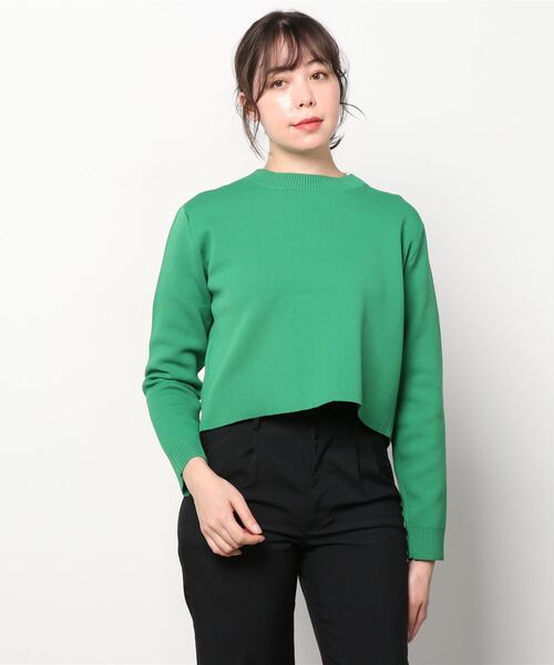 Per sist ence（パーシエンス）の「Per sist ence/パーシエンス　２WAYポリ12G総針 クロップドカーディガン（カーディガン/ボレロ・レディース・ブラック/イエロー/ブルー/グリーン/アイボリー/パープル・FREE）」の7枚目の写真