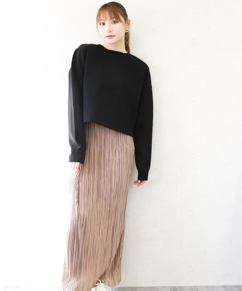 Per sist ence（パーシエンス）の「Per sist ence/パーシエンス　２WAYポリ12G総針 クロップドカーディガン（カーディガン/ボレロ・レディース・ブラック/イエロー/ブルー/グリーン/アイボリー/パープル・FREE）」の16枚目の写真