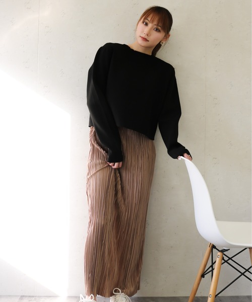 Per sist ence（パーシエンス）の「Per sist ence/パーシエンス　２WAYポリ12G総針 クロップドカーディガン（カーディガン/ボレロ・レディース・ブラック/イエロー/ブルー/グリーン/アイボリー/パープル・FREE）」の13枚目の写真