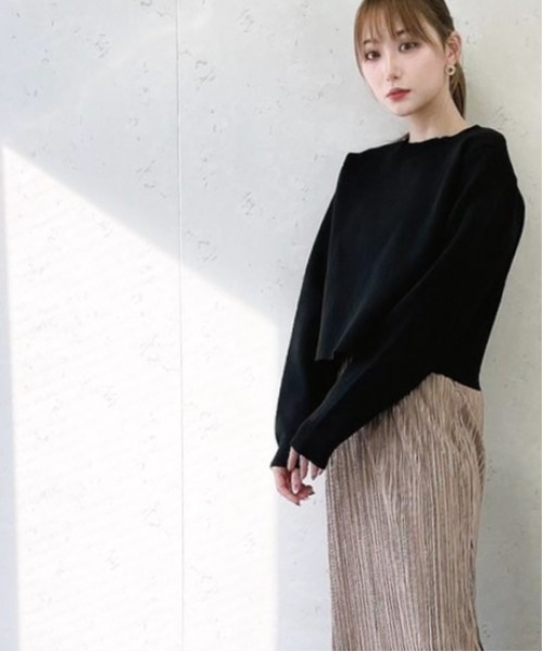 Per sist ence（パーシエンス）の「Per sist ence/パーシエンス　２WAYポリ12G総針 クロップドカーディガン（カーディガン/ボレロ・レディース・ブラック/イエロー/ブルー/グリーン/アイボリー/パープル・FREE）」の11枚目の写真