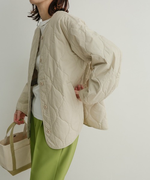 URBAN RESEARCH DOORS(アーバンリサーチドアーズ)の「コットンキルトジャケット(ダウンジャケット/コート・レディース・ライトベージュ/ネイビー/カーキ・1)」の14枚目の写真