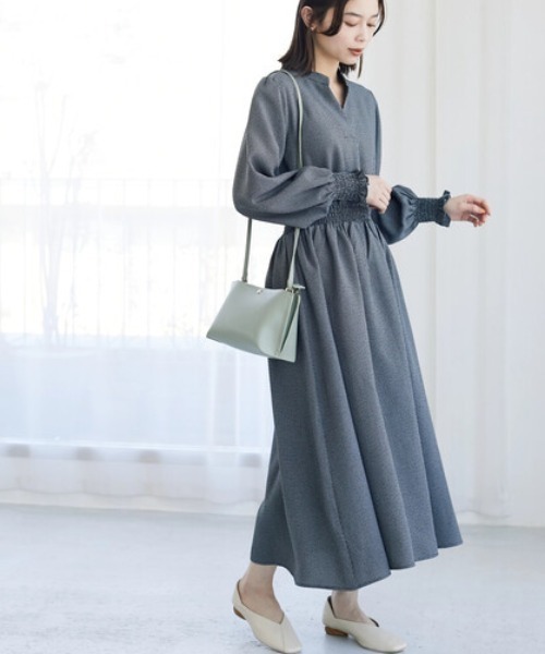 ELENCARE DUE（エレンカーレデュエ）の「・ELENCARE DUEパターンスキッパーワンピース（ワンピース・レディース・ブラック/ベージュ/グレー/オフホワイト・FREE）」の2枚目の写真