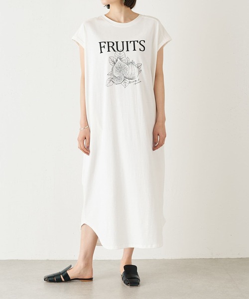 BEARDSLEY（ビアズリー）の「フルーツプリントワンピース（ワンピース・レディース・ホワイト・FREE）」の4枚目の写真