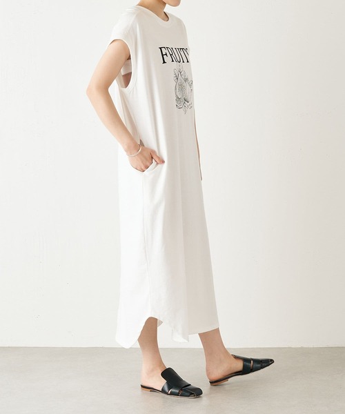 BEARDSLEY（ビアズリー）の「フルーツプリントワンピース（ワンピース・レディース・ホワイト・FREE）」の5枚目の写真