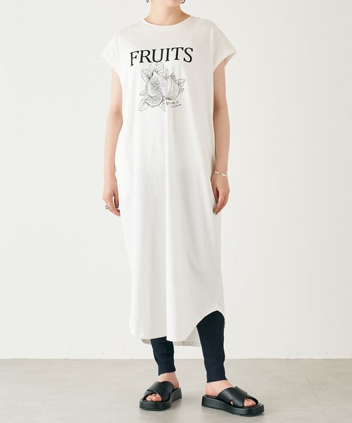 BEARDSLEY（ビアズリー）の「フルーツプリントワンピース（ワンピース・レディース・ホワイト・FREE）」の7枚目の写真
