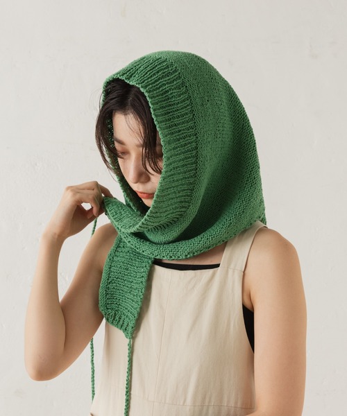 Kastane（カスタネ）の「【C-cie】MEDIAS KERCHIEF（ニットキャップ/ビーニー・レディース・グリーン/オレンジ/サックスブルー/イエロー・FREE）」の6枚目の写真
