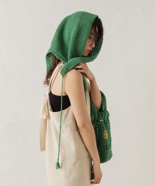 Kastane（カスタネ）の「【C-cie】MEDIAS KERCHIEF（ニットキャップ/ビーニー・レディース・グリーン/オレンジ/サックスブルー/イエロー・FREE）」の7枚目の写真