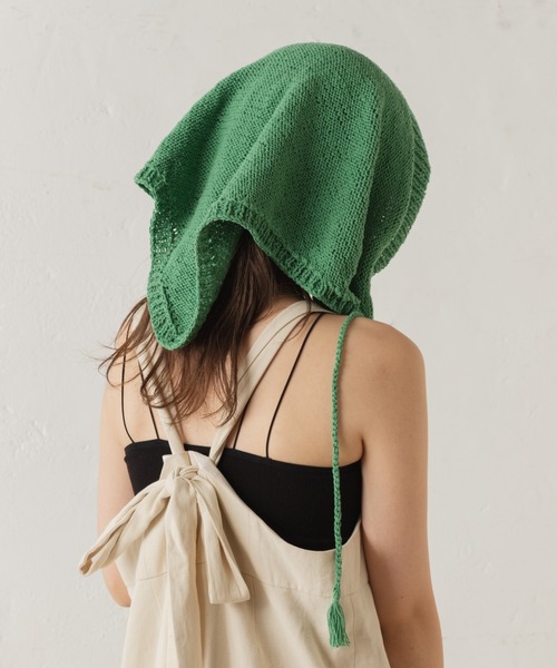 Kastane（カスタネ）の「【C-cie】MEDIAS KERCHIEF（ニットキャップ/ビーニー・レディース・グリーン/オレンジ/サックスブルー/イエロー・FREE）」の8枚目の写真