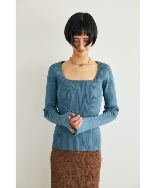 M_（エムアンダーバー）の「【M_】TIGHT RIB KNIT トップス（ニット/セーター・レディース・ブラック/ライトブルー/ブラウン・FREE）」の16枚目の写真