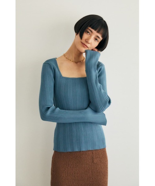 M_（エムアンダーバー）の「【M_】TIGHT RIB KNIT トップス（ニット/セーター・レディース・ブラック/ライトブルー/ブラウン・FREE）」の18枚目の写真