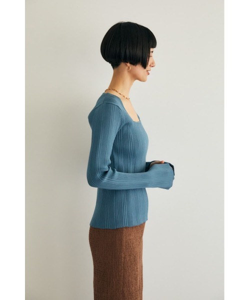 M_（エムアンダーバー）の「【M_】TIGHT RIB KNIT トップス（ニット/セーター・レディース・ブラック/ライトブルー/ブラウン・FREE）」の19枚目の写真