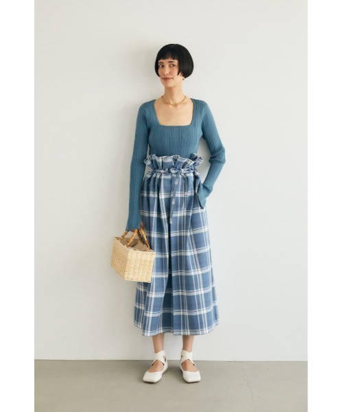 M_（エムアンダーバー）の「【M_】TIGHT RIB KNIT トップス（ニット/セーター・レディース・ブラック/ライトブルー/ブラウン・FREE）」の14枚目の写真