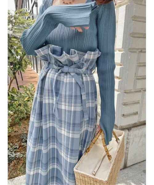 M_（エムアンダーバー）の「【M_】TIGHT RIB KNIT トップス（ニット/セーター・レディース・ブラック/ライトブルー/ブラウン・FREE）」の9枚目の写真