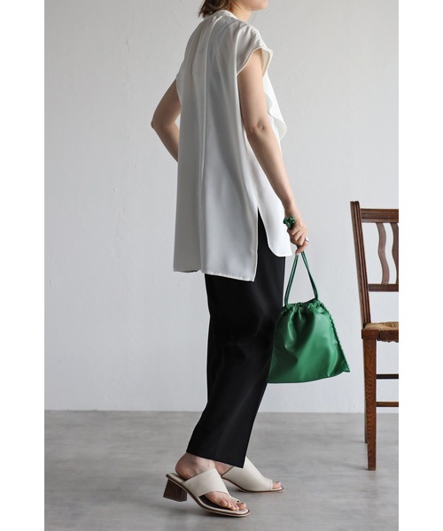 Bonjour Sagan(ボンジュールサガン)の「バックゴムセンタープレスパンツ(スラックス・レディース・ブラック/ベージュ/ブルー/グリーン・M/L)」の9枚目の写真