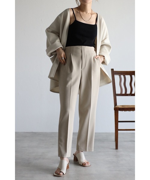 Bonjour Sagan(ボンジュールサガン)の「バックゴムセンタープレスパンツ(スラックス・レディース・ブラック/ベージュ/ブルー/グリーン・M/L)」の14枚目の写真