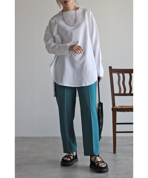 Bonjour Sagan(ボンジュールサガン)の「バックゴムセンタープレスパンツ(スラックス・レディース・ブラック/ベージュ/ブルー/グリーン・M/L)」の16枚目の写真