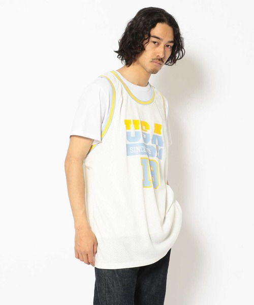 AVIREX（アヴィレックス）の「【直営店限定】MESH BASCKETBALL TANKTOP/ メッシュバスケットボールタンクトップ（タンクトップ・レディース・ホワイト/ネイビー/ブラック・FREE）」の2枚目の写真