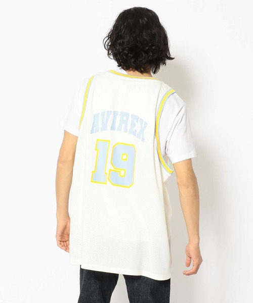 AVIREX（アヴィレックス）の「【直営店限定】MESH BASCKETBALL TANKTOP/ メッシュバスケットボールタンクトップ（タンクトップ・レディース・ホワイト/ネイビー/ブラック・FREE）」の4枚目の写真