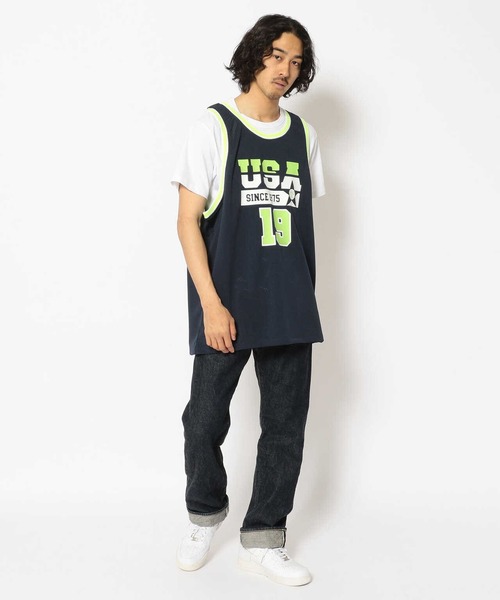 AVIREX（アヴィレックス）の「【直営店限定】MESH BASCKETBALL TANKTOP/ メッシュバスケットボールタンクトップ（タンクトップ・レディース・ホワイト/ネイビー/ブラック・FREE）」の20枚目の写真