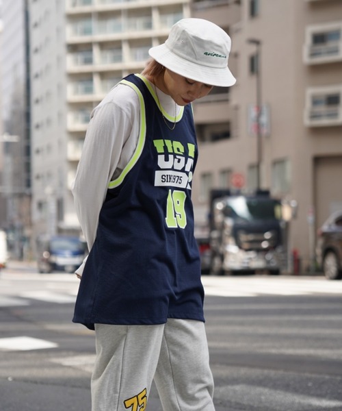AVIREX（アヴィレックス）の「【直営店限定】MESH BASCKETBALL TANKTOP/ メッシュバスケットボールタンクトップ（タンクトップ・レディース・ホワイト/ネイビー/ブラック・FREE）」の7枚目の写真