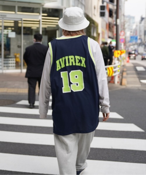 AVIREX（アヴィレックス）の「【直営店限定】MESH BASCKETBALL TANKTOP/ メッシュバスケットボールタンクトップ（タンクトップ・レディース・ホワイト/ネイビー/ブラック・FREE）」の9枚目の写真