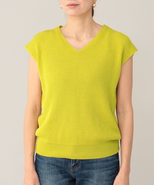 UNTITLED(アンタイトル)の「◆ラミー混 ノースリーブニット【洗える】(ベスト・レディース・黄緑系/ブラック/グレー系・02/48/04/00/44)」の5枚目の写真