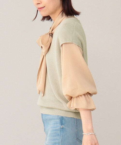 UNTITLED(アンタイトル)の「◆ラミー混 ノースリーブニット【洗える】(ベスト・レディース・黄緑系/ブラック/グレー系・02/48/04/00/44)」の13枚目の写真