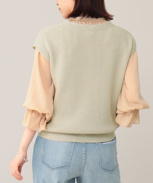 UNTITLED(アンタイトル)の「◆ラミー混 ノースリーブニット【洗える】(ベスト・レディース・黄緑系/ブラック/グレー系・02/48/04/00/44)」の14枚目の写真