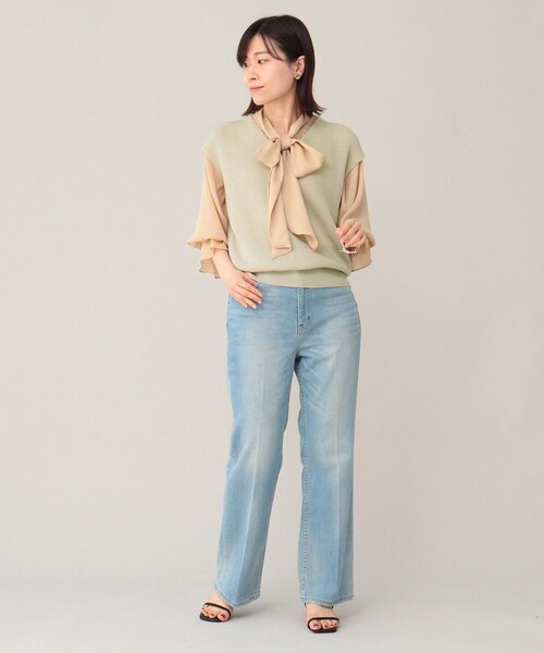 UNTITLED(アンタイトル)の「◆ラミー混 ノースリーブニット【洗える】(ベスト・レディース・黄緑系/ブラック/グレー系・02/48/04/00/44)」の22枚目の写真