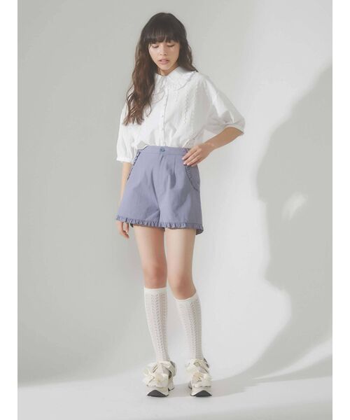 merry jenny（メリージェニー）の「flowerテープフリルカラーブラウス（シャツ/ブラウス・レディース・ブラック/ライトブルー/オフホワイト・FREE）」の9枚目の写真