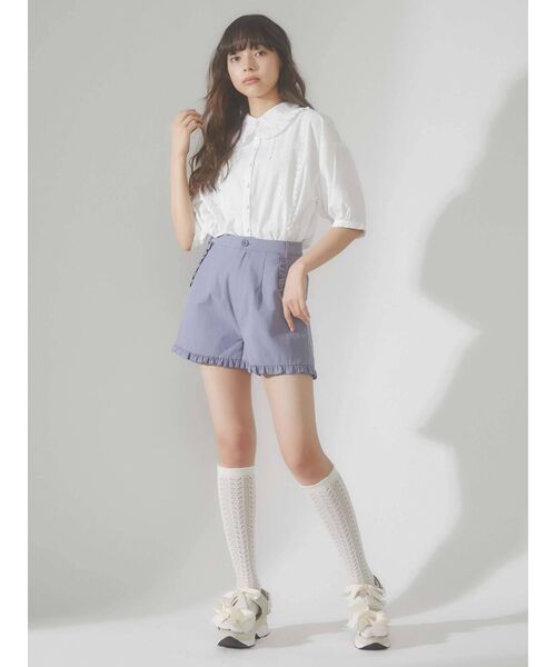 merry jenny（メリージェニー）の「flowerテープフリルカラーブラウス（シャツ/ブラウス・レディース・ブラック/ライトブルー/オフホワイト・FREE）」の10枚目の写真