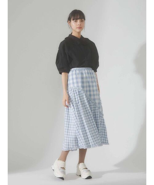 merry jenny（メリージェニー）の「flowerテープフリルカラーブラウス（シャツ/ブラウス・レディース・ブラック/ライトブルー/オフホワイト・FREE）」の15枚目の写真