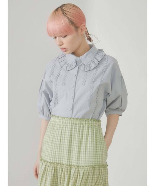 merry jenny（メリージェニー）の「flowerテープフリルカラーブラウス（シャツ/ブラウス・レディース・ブラック/ライトブルー/オフホワイト・FREE）」の17枚目の写真