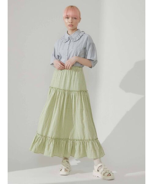 merry jenny（メリージェニー）の「flowerテープフリルカラーブラウス（シャツ/ブラウス・レディース・ブラック/ライトブルー/オフホワイト・FREE）」の19枚目の写真