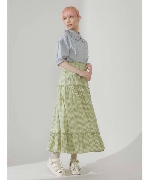 merry jenny（メリージェニー）の「flowerテープフリルカラーブラウス（シャツ/ブラウス・レディース・ブラック/ライトブルー/オフホワイト・FREE）」の21枚目の写真