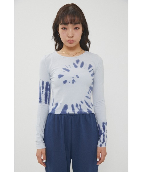 LAGUA GEM（ラグアジェム）の「VORTEX TIE DYE TOPS / タイダイトップス（Tシャツ/カットソー・レディース・ブラウン/ネイビー・FREE）」の8枚目の写真