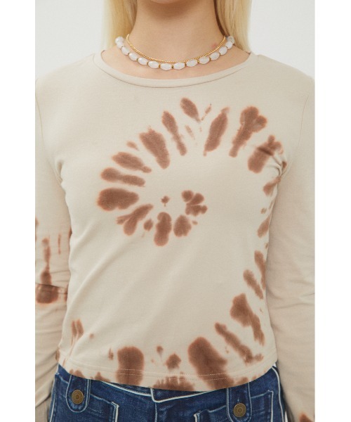 LAGUA GEM（ラグアジェム）の「VORTEX TIE DYE TOPS / タイダイトップス（Tシャツ/カットソー・レディース・ブラウン/ネイビー・FREE）」の10枚目の写真