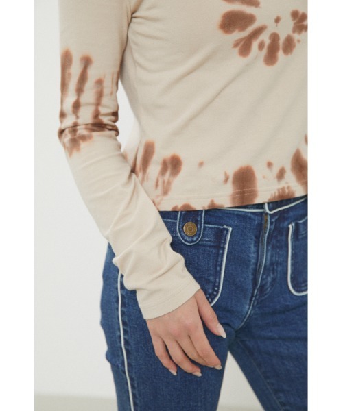 LAGUA GEM（ラグアジェム）の「VORTEX TIE DYE TOPS / タイダイトップス（Tシャツ/カットソー・レディース・ブラウン/ネイビー・FREE）」の12枚目の写真