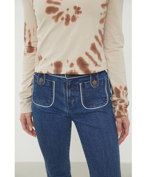 LAGUA GEM（ラグアジェム）の「VORTEX TIE DYE TOPS / タイダイトップス（Tシャツ/カットソー・レディース・ブラウン/ネイビー・FREE）」の4枚目の写真