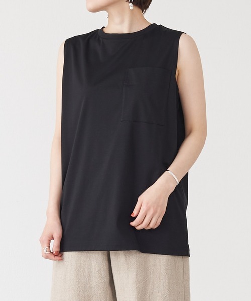 BEARDSLEY（ビアズリー）の「夏に涼しい！スピンスムースノースリーブ（Tシャツ/カットソー・レディース・ブラック/ホワイト・FREE）」の17枚目の写真