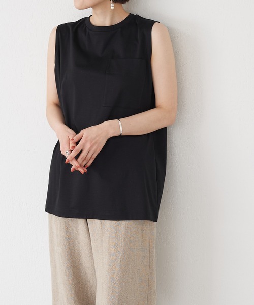 BEARDSLEY（ビアズリー）の「夏に涼しい！スピンスムースノースリーブ（Tシャツ/カットソー・レディース・ブラック/ホワイト・FREE）」の18枚目の写真