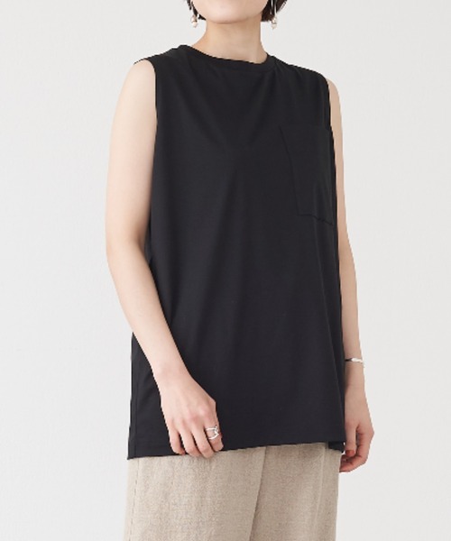 BEARDSLEY（ビアズリー）の「夏に涼しい！スピンスムースノースリーブ（Tシャツ/カットソー・レディース・ブラック/ホワイト・FREE）」の9枚目の写真